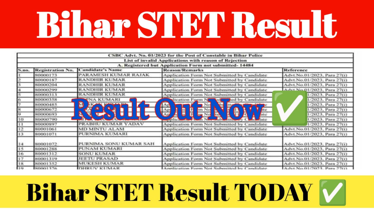 STET Bihar Result 2024